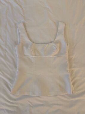 NWT H&M White Square Neck Sleeveless Top in XS